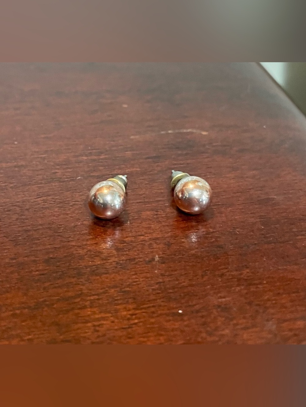 Classic Silver Ball Stud Earrings - Picture 4 of 6